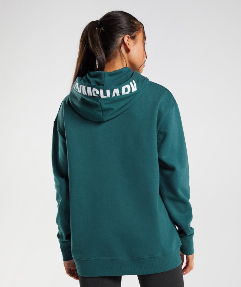 Women's Gymshark Fraction Hoodie Dark Green | NZ 0NTXVG